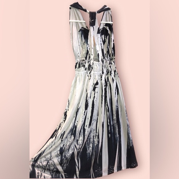 silky, flirty marilyn-style midi halter-dress... size S - Picture 3 of 3